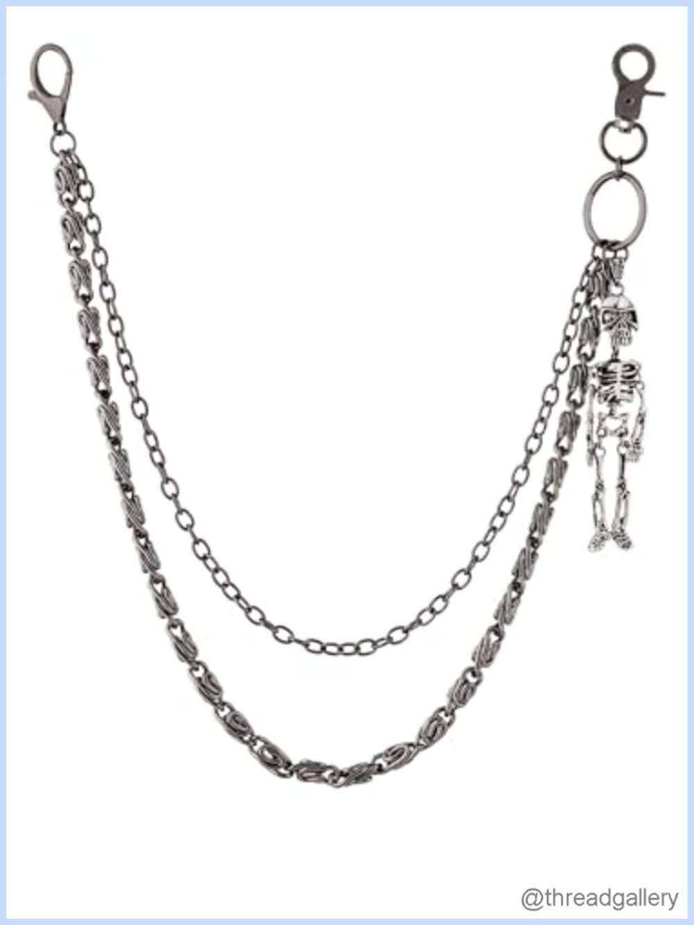 Goth Punk Skull Skeleton Pants Chain Wallet Belt Chain Grunge Emo Accessory